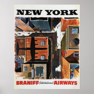 Affiche NEW YORK De Top View Vintage Airline