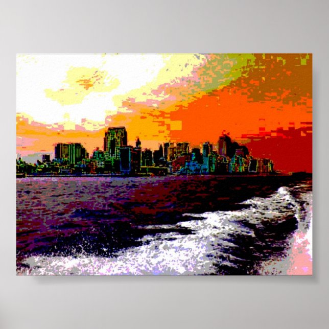 Affiche New York En Bateau (Devant)