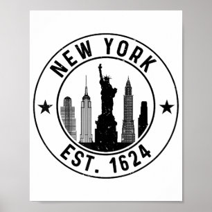 Affiche New York Est. 1624 New York City Lover Nyc