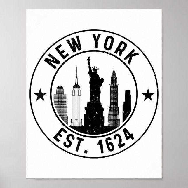 Affiche New York Est. 1624 New York City Lover Nyc (Devant)