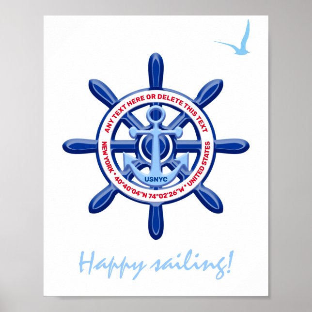 Affiche New York, États-Unis, Personnalisable, Voyage en m (Devant)