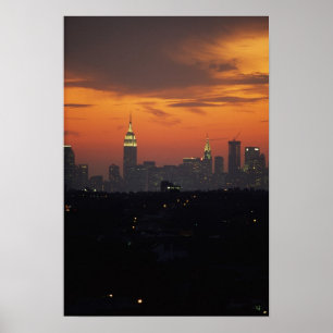 Affiche New York, États-Unis. Skyline de l'Upper Manhattan