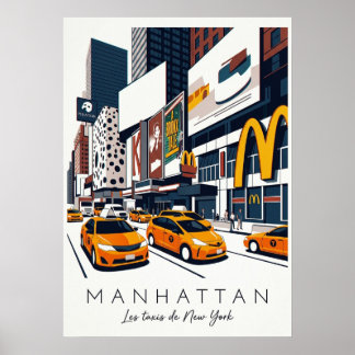 AFFICHE NEW YORK – MANHATTAN TAXI