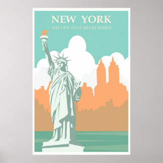 Affiche New York ne dort jamais Vintage