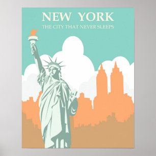 Affiche New York ne dort jamais Vintage