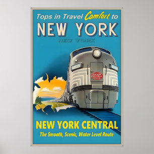Affiche New York NY Central Railroad Meilleurs dans le Voy