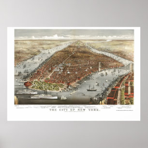 Affiche New York, NY Panoramic Map - 1876