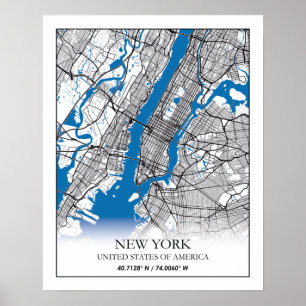 Affiche New York NY USA Travel City Map