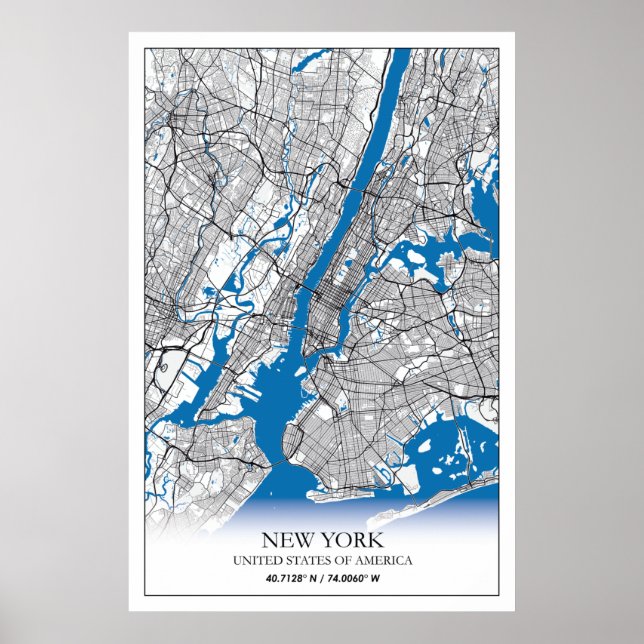 Affiche New York NY USA Travel City Map (Devant)