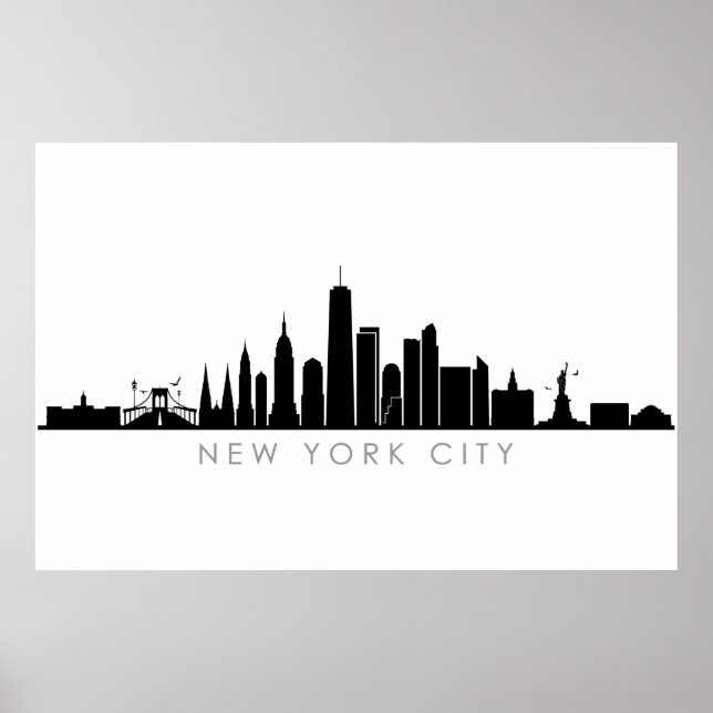 Affiche NEW YORK NYC Manhattan USA City Skyline Silhouette (Devant)