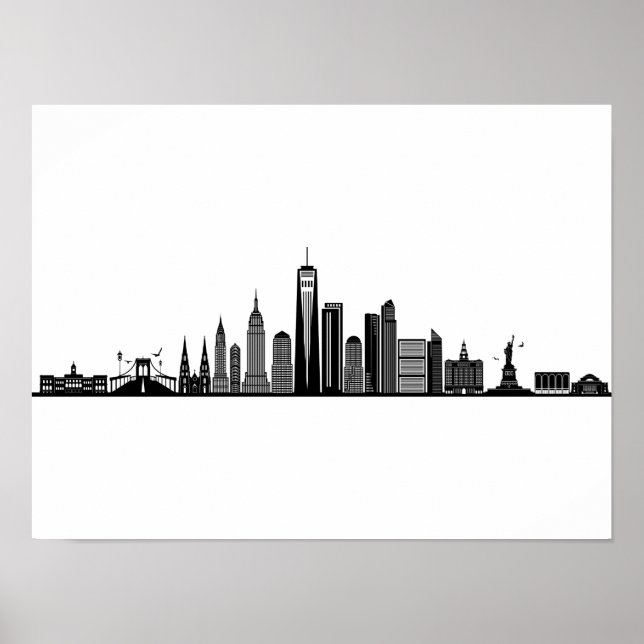 Affiche NEW YORK NYC Manhattan USA City Skyline Silhouette (Devant)