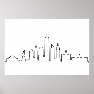 Affiche NEW YORK NYC Manhatten USA City Skyline Silhouette