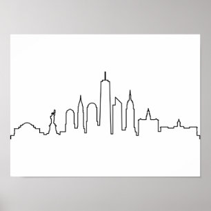 Affiche NEW YORK NYC Manhatten USA City Skyline Silhouette