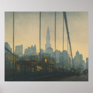 Affiche New York - Pont de Brooklyn (1972) - Tavik