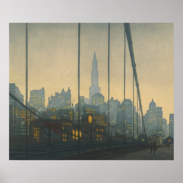 Affiche New York - Pont de Brooklyn (1972) - Tavik (Devant)