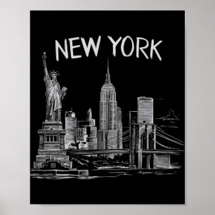 Affiche New York pour hommes femmes Ny City Vintage Urbain