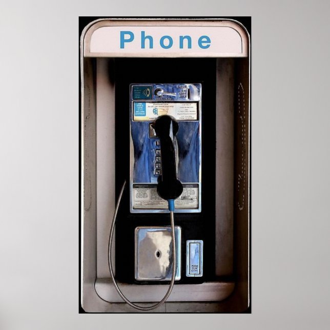 Affiche New York Public Pay Phone, Retro Phone Booth (Devant)