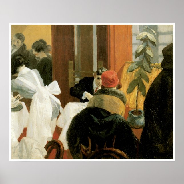 Affiche New York Restaurant c. 1922, Edward Hopper (Devant)