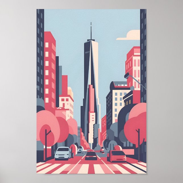 Affiche New York Scape 4K Vector Serene (Devant)