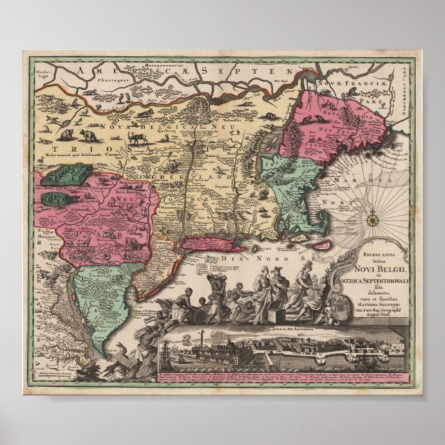 Affiche New York Seutter, Matthaeus 1730 (Devant)