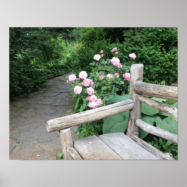 Affiche New York Shakespeare Garden Central Park Bench NYC (Devant)