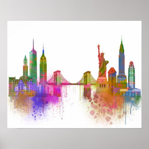 Affiche New York Skyline - Arc en ciel