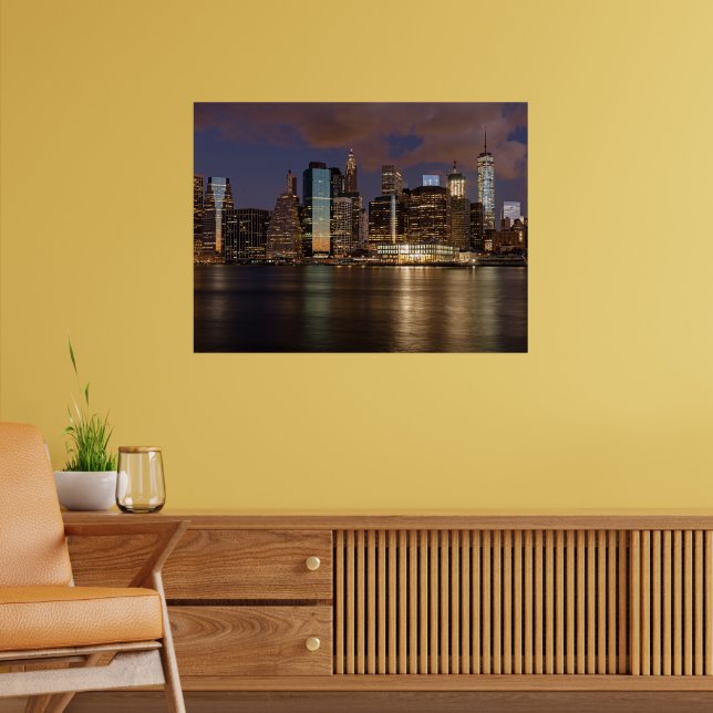 Affiche New York Skyline la nuit (Salon 2)
