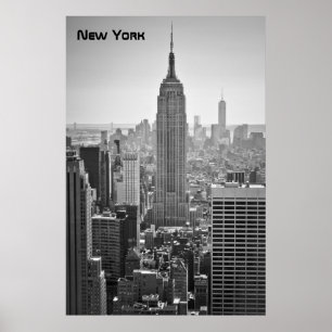 Affiche New York Skyline, noir et blanc