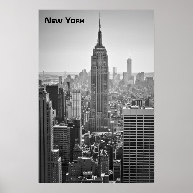 Affiche New York Skyline, noir et blanc (Devant)