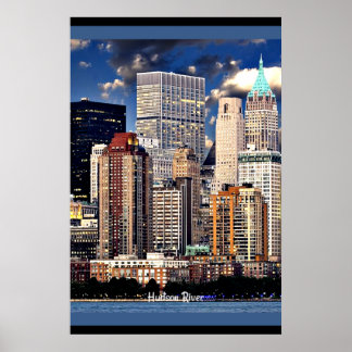 Affiche New York Skyline, Voilier sur la rivière Hudson