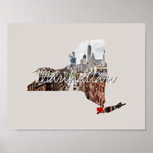 Affiche New York State Photo insert and town name