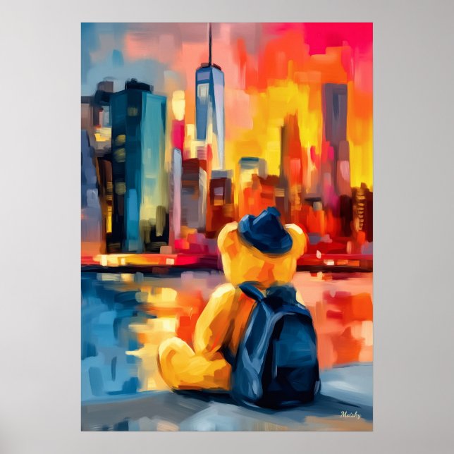 Affiche New York Teddy Fauvist Manhattan Skyline Print (Devant)