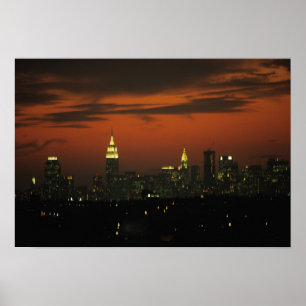 Affiche New York, USA. Skyline of uptown Manhattan 2