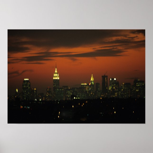 Affiche New York, USA. Skyline of uptown Manhattan 2 (Devant)
