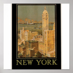 Affiche New York vintage de Glasgow par la ligne d'Ancre