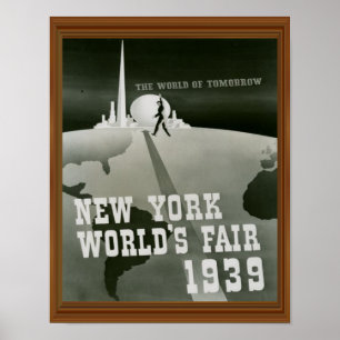 Affiche New York World's Fair 1939 Vintage noir blanc