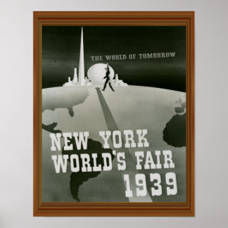 Affiche New York World's Fair 1939 Vintage noir blanc