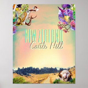 Affiche New Zealand Castle Hill rocks