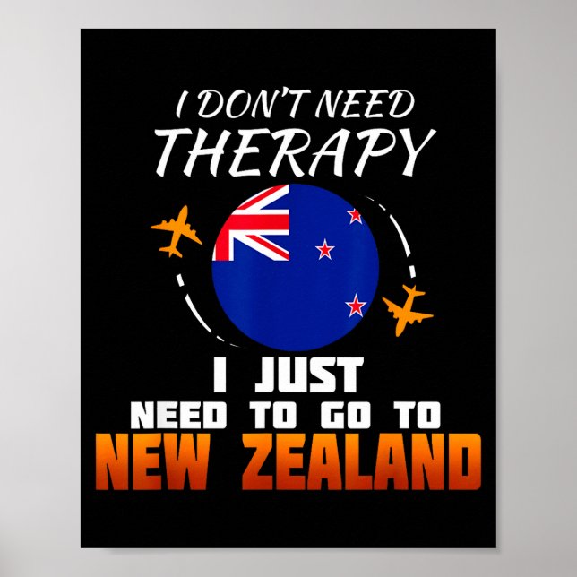 Affiche New Zealand Flag I Vacation I Funny New Zealand  (Devant)