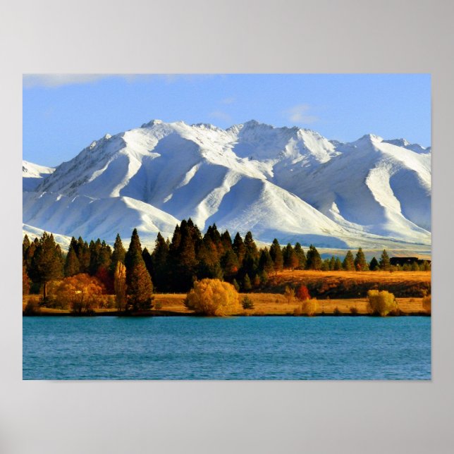 Affiche New Zealand Mountain Landscape (Devant)