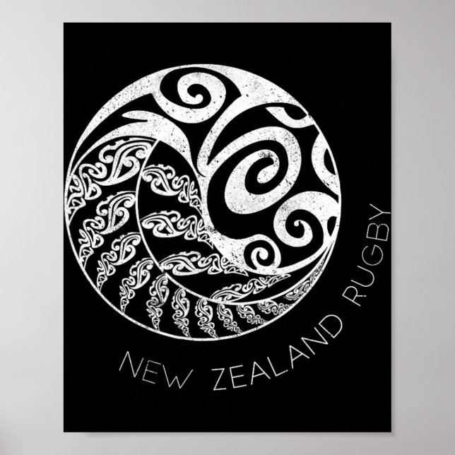Affiche New Zealand Rugby Maori Insred Kiwi &amp; Silver F (Devant)