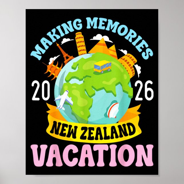 Affiche New Zealand Vacation 2026 Travel Making Memories F (Devant)