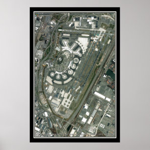 Affiche Newark Liberty Intl Airport Satellite Map