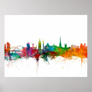 Affiche Newcastle England Skyline