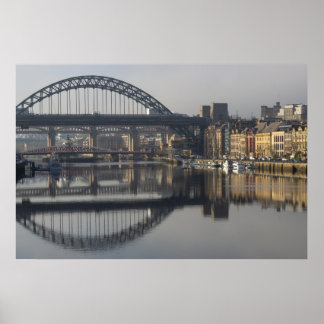 Affiche Newcastle Quayside et le pont Tyne