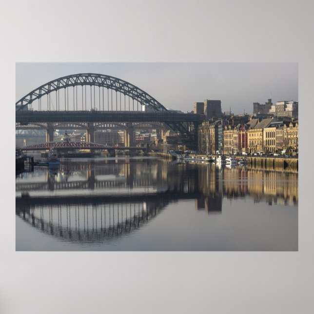 Affiche Newcastle Quayside et le pont Tyne (Devant)