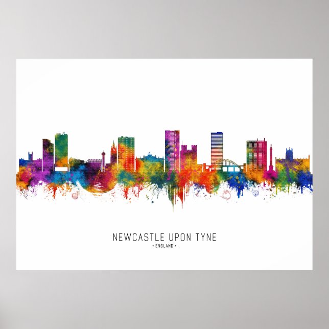 Affiche Newcastle UK Skyline (Devant)