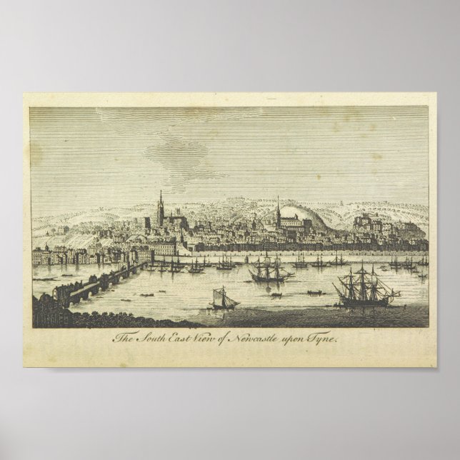 Affiche Newcastle Upon Tyne - Angleterre Vintage (Devant)