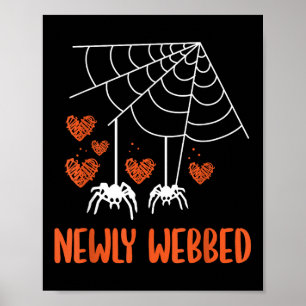 Affiche Newly Webbed Halloween Newlywed Bride And Groom We