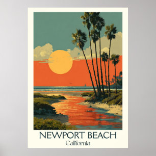 Affiche Newport Beach California Art Côte haut